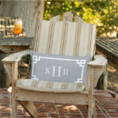 グレ素朴イギリシャ鍵縁どカスタムモノグラム ランバークッション (椅子)