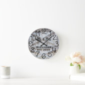 グレ素朴ーパーソナライズされたウッドカスタム ラウンド壁時計 (ホーム)
