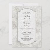 グレ素朴ー淡い色のド彫刻された石結婚式招待状 招待状 (正面)