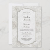 グレ素朴ー淡い色のド彫刻された石結婚式招待状 招待状 (正面)