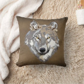 グレ絵を描ーウルフヘッドデザイン装飾用クッション クッション (ブランケット)