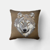 グレ絵を描ーウルフヘッドデザイン装飾用クッション クッション (裏面)