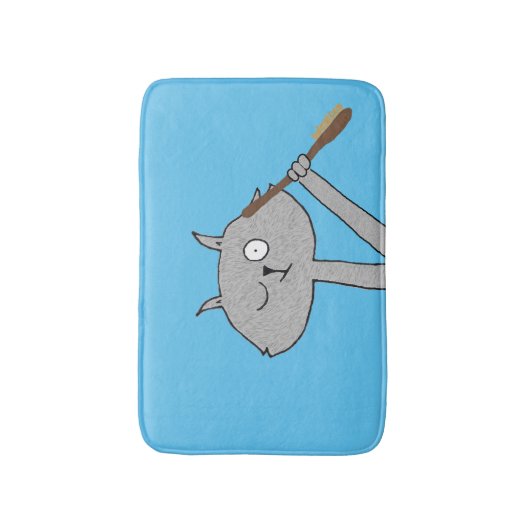 グレ風変わりイ猫 バスマット (正面縦)