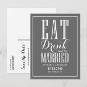 グレ食べイと飲み結婚したて保存 案内ポストカード (正面/裏面)