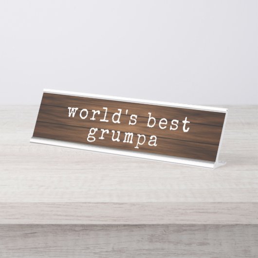 グロおもしろいンパおじいちゃんの日ユニーク デスクネームプレート (正面)
