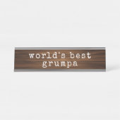 グロおもしろいンパおじいちゃんの日ユニーク デスクネームプレート (正面)