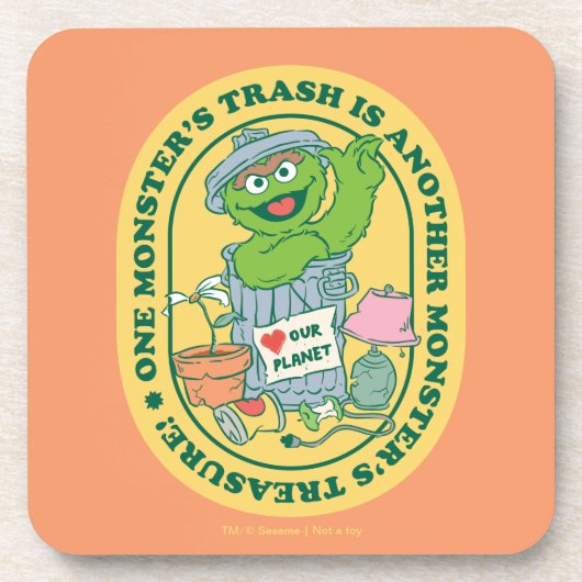 グロウチのオスカー |モンスタートレジャーバッジ コースター (正面)