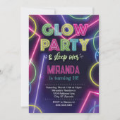 グロウパーティー、ブラックライトパーティーの招待状 招待状 (正面)