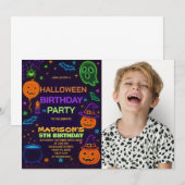 グロウパーティ ハロウィン 誕生日 招待状 (正面/裏面)
