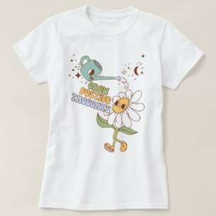 グロウ前向きス思考レトロコテージコアデイジー Tシャツ