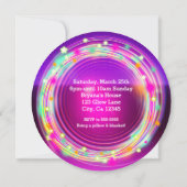 グロウ サークル & スターズ 誕生日パーティー 招待状 (裏面)