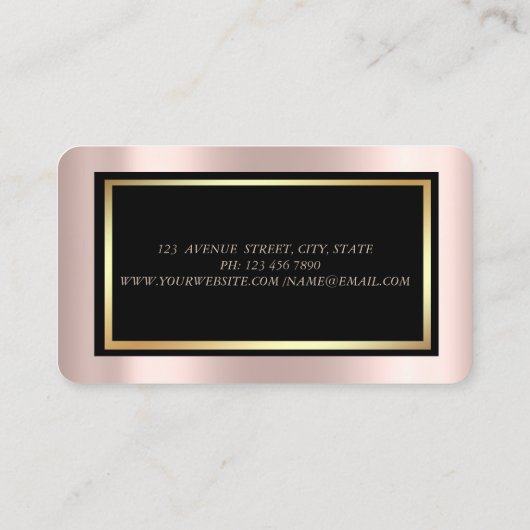 グロエレガントモモダンルーズ,金ゴールドドレスバラ金ゴールド 名刺 (裏面)