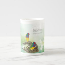 グロカラフルディアンフィンチバードウォーターの色 ボーンチャイナマグカップ