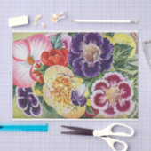 グロキシニアスアンドベゴニアスヴィンテージプリントティッシュペーパー 薄葉紙 (クラフト)