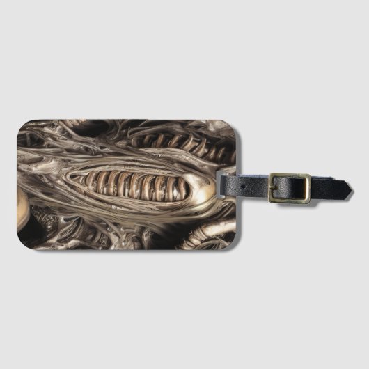 グロスエイリアンバイオマッターゼノモルフハイブ構造ペン ラゲッジタグ (正面横)