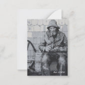 グロスターの漁師が網のしおりを繕う ノートカード (裏面)