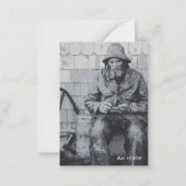 グロスターの漁師が網のしおりを繕う ノートカード (正面)