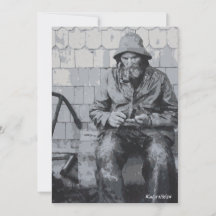 グロスターの漁師が網のフラットカードを修理