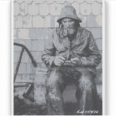 グロスターの漁師が網を繕った シール (正面)