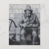 グロスターの漁師が網を繕った ポストカード (正面)