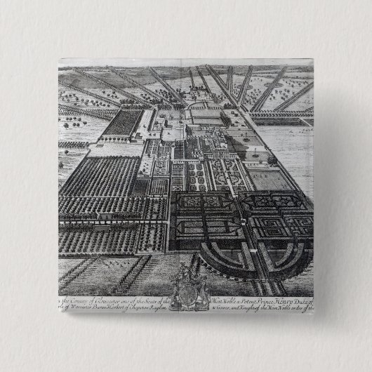 グロスターの郡のバドミントンの家 缶バッジ (正面)