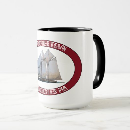 グロスターの魚釣りのスクーナー船 マグカップ (正面右)