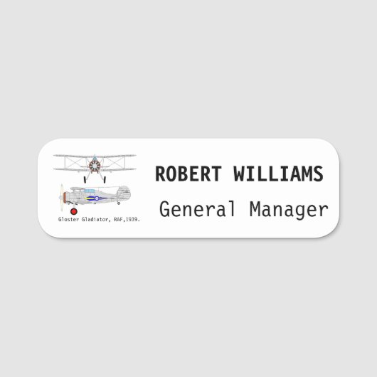 グロスターグラディエーター：クラシック名タグ 名札 (正面)