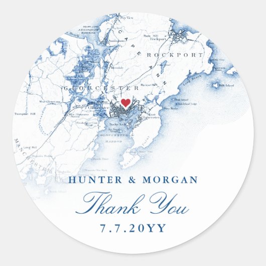 グロスターケープアンエレガントネイビー結婚式の引き出物 ラウンドシール (正面)