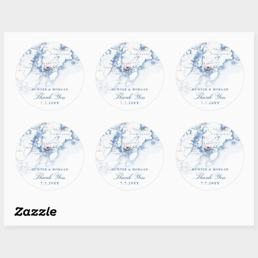 グロスターケープアンエレガントネイビー結婚式の引き出物 ラウンドシール (シート)