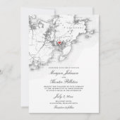 グロスターケープアンエレガント白黒結婚ズ 招待状 (正面)