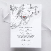 グロスターケープアンエレガント白黒結婚ズ 招待状