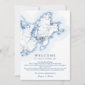 グロスターケープアンMAの結婚ウェルカム旅程 サンキューカード (正面)