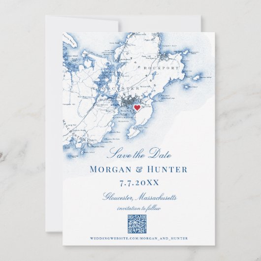 グロスターケープAnn日付QRコードエレガントを保存 セーブザデート (正面)