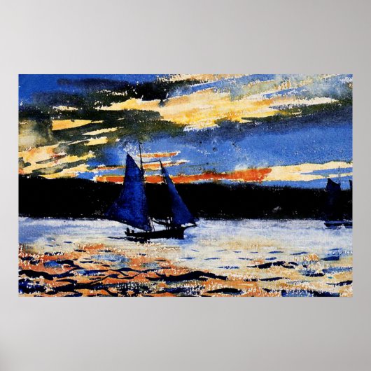 グロスターサンセット絵画ズバイウィンスローホーマー ポスター (正面)
