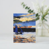 グロスターサンセット絵画ズバイウィンスローホーマー ポストカード (スタンド正面)