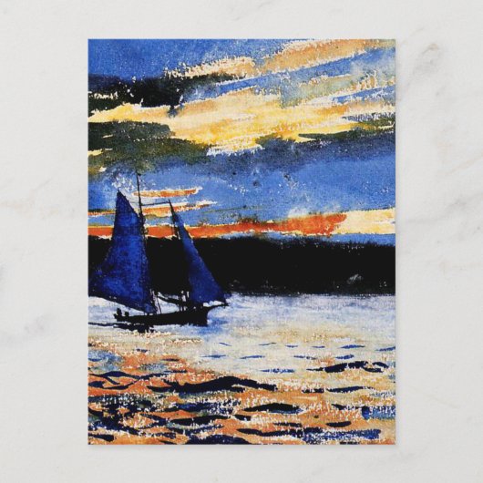 グロスターサンセット絵画ズバイウィンスローホーマー ポストカード (正面)