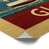 グロスターシルボートヴィンテージトラベルマサチューセッツ ポスター (角)