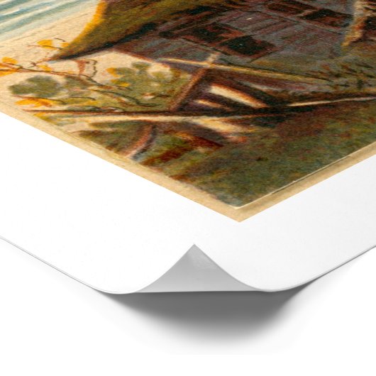 グロスタービーチ、マサチューセッツ州ヴィンテージスタイル ポスター (角)