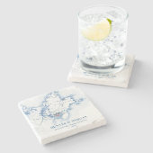 グロスターマサチューセッツ州デスティネーションウェディングのお願い ストーンコースター (横)