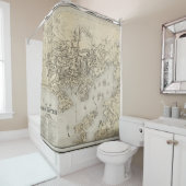 グロスターマサチューセッツ(1873年)のヴィンテージの地図 シャワーカーテン (インサイチュ)