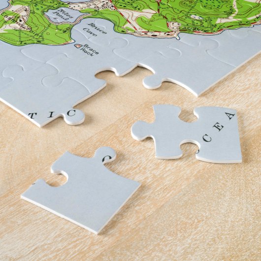 グロスターマサチューセッツ(1949年)のヴィンテージの地図 ジグソーパズル (側面)