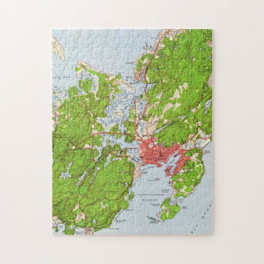 グロスターマサチューセッツ(1949年)のヴィンテージの地図 ジグソーパズル (縦)