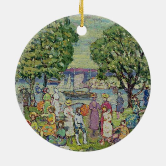 グロスター港(キャンバスの油) セラミックオーナメント (裏面)