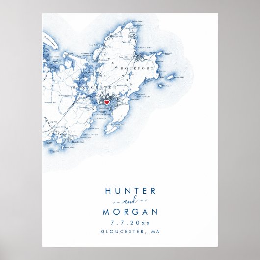 グロスター結婚マのモダンゲストブックポスター ポスター (正面)