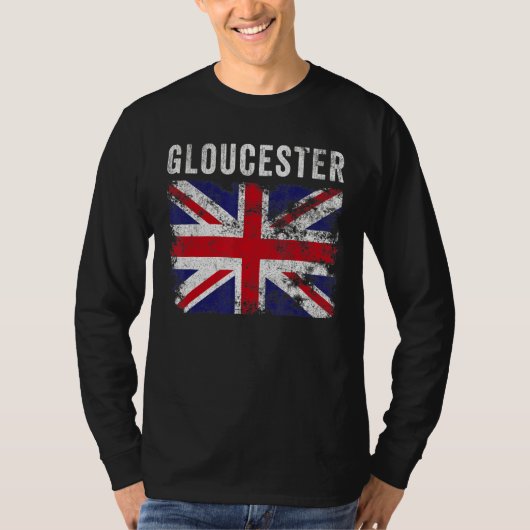 グロスター英国国旗のユニオンジャッククールヴィンテージ Tシャツ (正面)