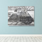 グロスター郡バドミントンハウス キャンバスプリント (インサイチュ (ウッドフロア))