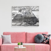 グロスター郡バドミントンハウス キャンバスプリント (インサイチュ (リビング))