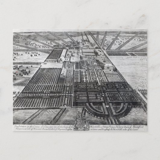 グロスター郡バドミントンハウス ポストカード (正面)