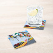 グロスターMAのロブスターの建物ブイ スクエアペーパーコースター (インサイチュ)