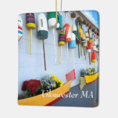 グロスターMAのロブスターの建物ブイ セラミックオーナメント (左)